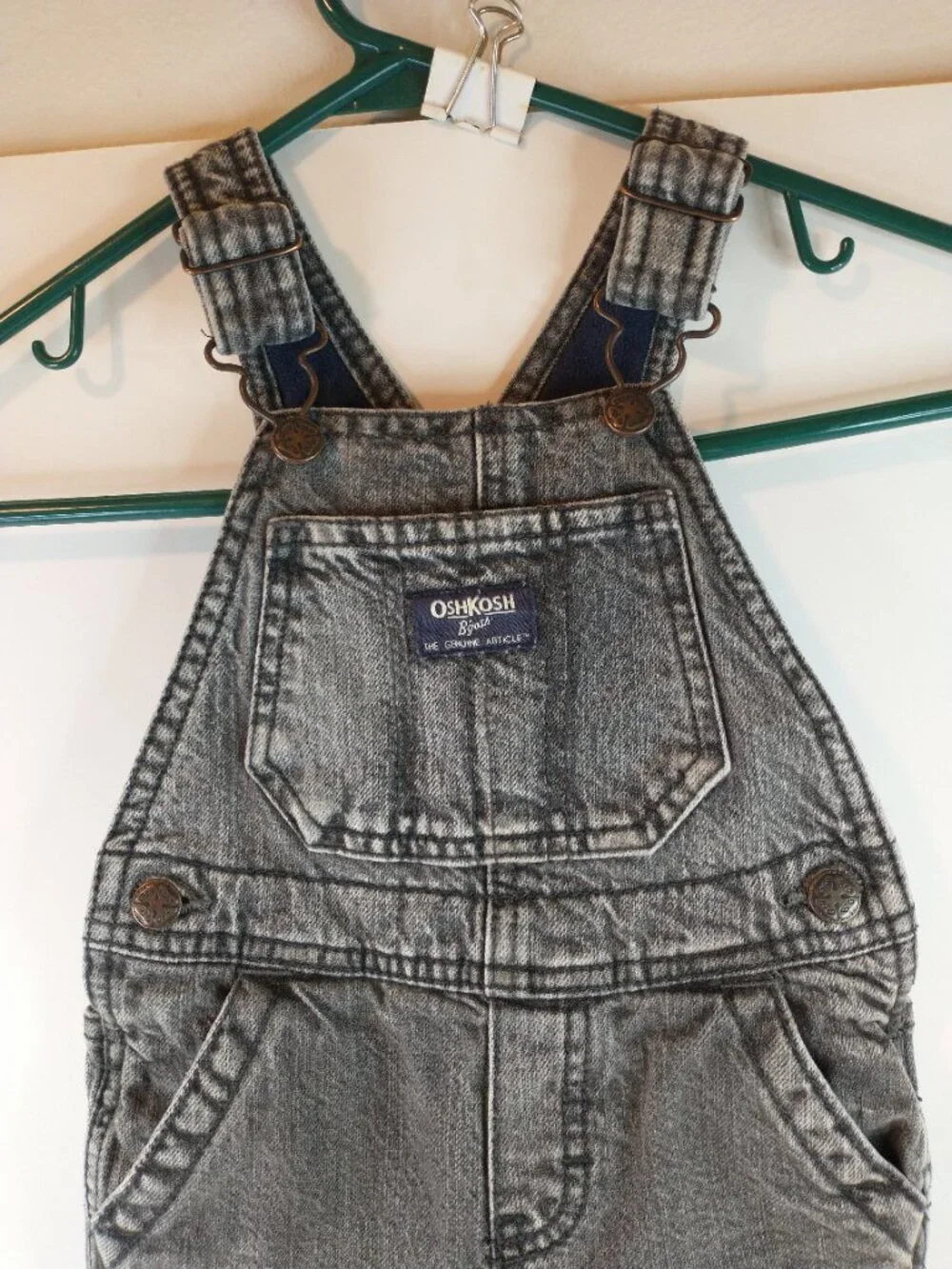 Vintage OshKosh B’gosh Vestbak Insulated Overalls Black Acid Wash Toddler 18M